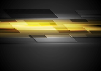 Image showing Tech dark background with yellow glowing light