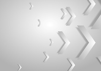 Image showing Grey tech geometric corporate background with arrows