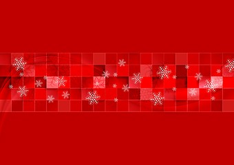 Image showing Red geometric Christmas background