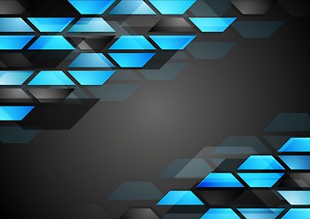 Image showing Abstract dark technology corporate background