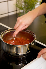 Image showing Making Sauce Detail