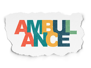 Image showing Health concept: Ambulance on Torn Paper background