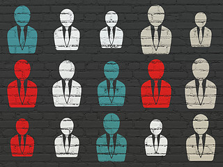 Image showing Law concept: Business Man icons on wall background