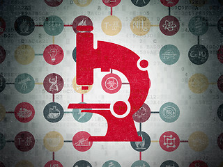 Image showing Science concept: Microscope on Digital Paper background