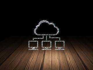 Image showing Cloud computing concept: Cloud Network in grunge dark room