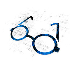 Image showing Learning concept: Glasses on Digital background