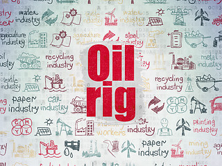 Image showing Manufacuring concept: Oil Rig on Digital Paper background