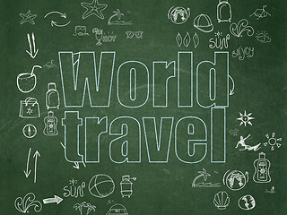 Image showing Travel concept: World Travel on School Board background