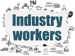 Image showing Industry concept: Industry Workers on Torn Paper background