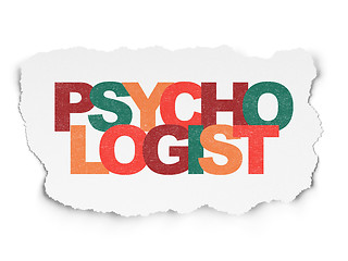 Image showing Health concept: Psychologist on Torn Paper background