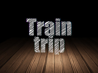 Image showing Vacation concept: Train Trip in grunge dark room