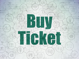 Image showing Travel concept: Buy Ticket on Digital Paper background