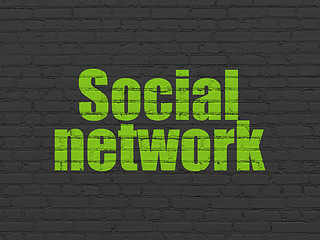 Image showing Social network concept: Social Network on wall background