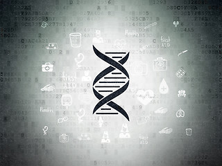 Image showing Medicine concept: DNA on Digital Paper background