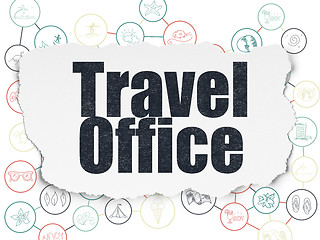 Image showing Vacation concept: Travel Office on Torn Paper background