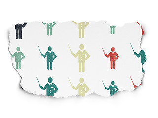 Image showing Education concept: Teacher icons on Torn Paper background