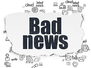 Image showing News concept: Bad News on Torn Paper background