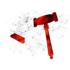 Image showing Law concept: Gavel on Digital background