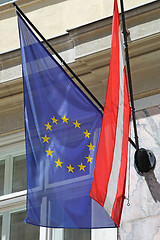 Image showing Austria EU Flags