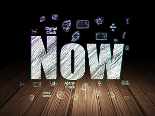 Image showing Timeline concept: Now in grunge dark room
