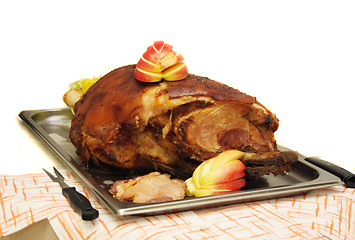 Image showing grilled leg of pig