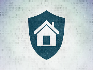 Image showing Business concept: Shield on Digital Paper background