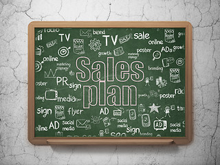 Image showing Marketing concept: Sales Plan on School Board background