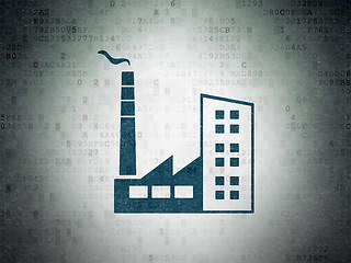 Image showing Business concept: Industry Building on Digital Paper background