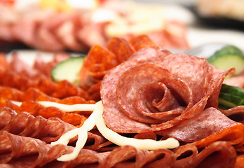 Image showing salami rose