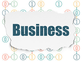 Image showing Business concept: Business on Torn Paper background