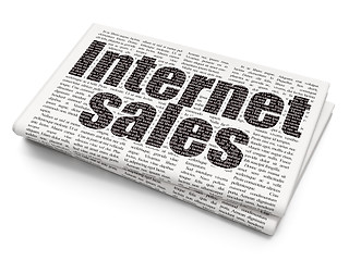 Image showing Advertising concept: Internet Sales on Newspaper background