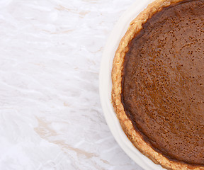 Image showing Homemade pumpkin pie with copy space