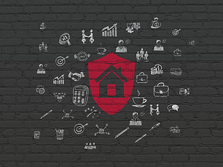 Image showing Business concept: Shield on wall background