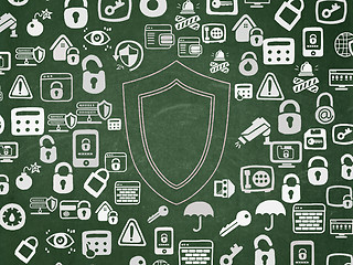 Image showing Privacy concept: Shield on School Board background