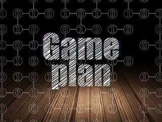 Image showing Finance concept: Game Plan in grunge dark room