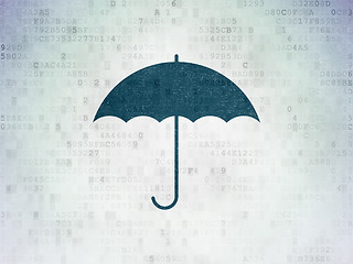 Image showing Security concept: Umbrella on Digital Paper background