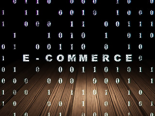 Image showing Business concept: E-commerce in grunge dark room