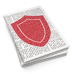 Image showing Security concept: Shield on Newspaper background