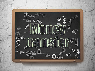 Image showing Money concept: Money Transfer on School Board background