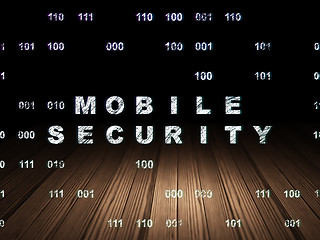 Image showing Security concept: Mobile Security in grunge dark room