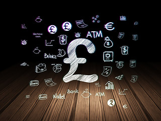 Image showing Banking concept: Pound in grunge dark room