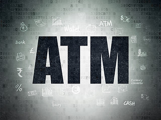 Image showing Currency concept: ATM on Digital Paper background