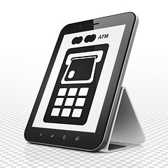 Image showing Money concept: Tablet Computer with ATM Machine on display