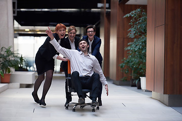 Image showing business people group have fun