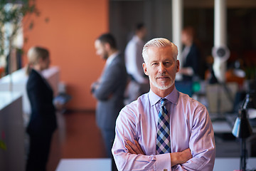 Image showing senior business man with his team at office