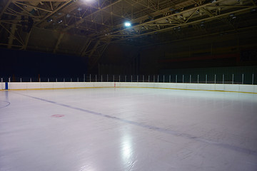 Image showing empty ice rink, hockey arena