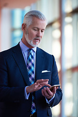 Image showing senior business man talk on mobile phone