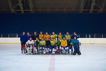 Image showing ice hockey players team portrait