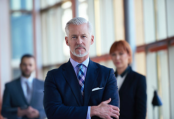 Image showing senior business man with his team at office