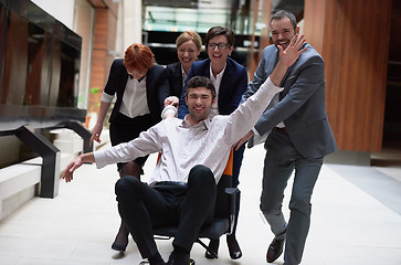 Image showing business people group have fun